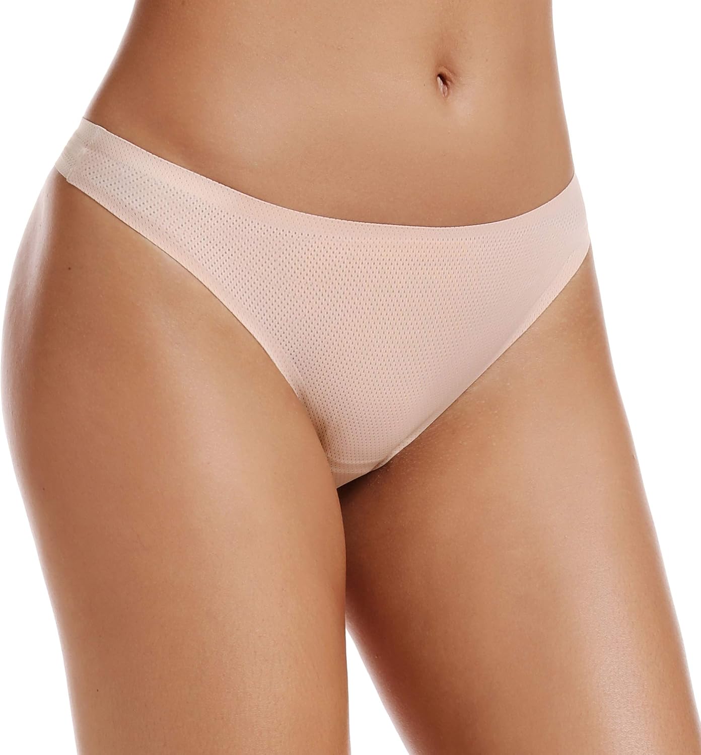 Detalle de VOENXE Seamless Tanga Damen – 5er Pack, Nahtlos, atmungsaktiv, No-Show Unterwäsche