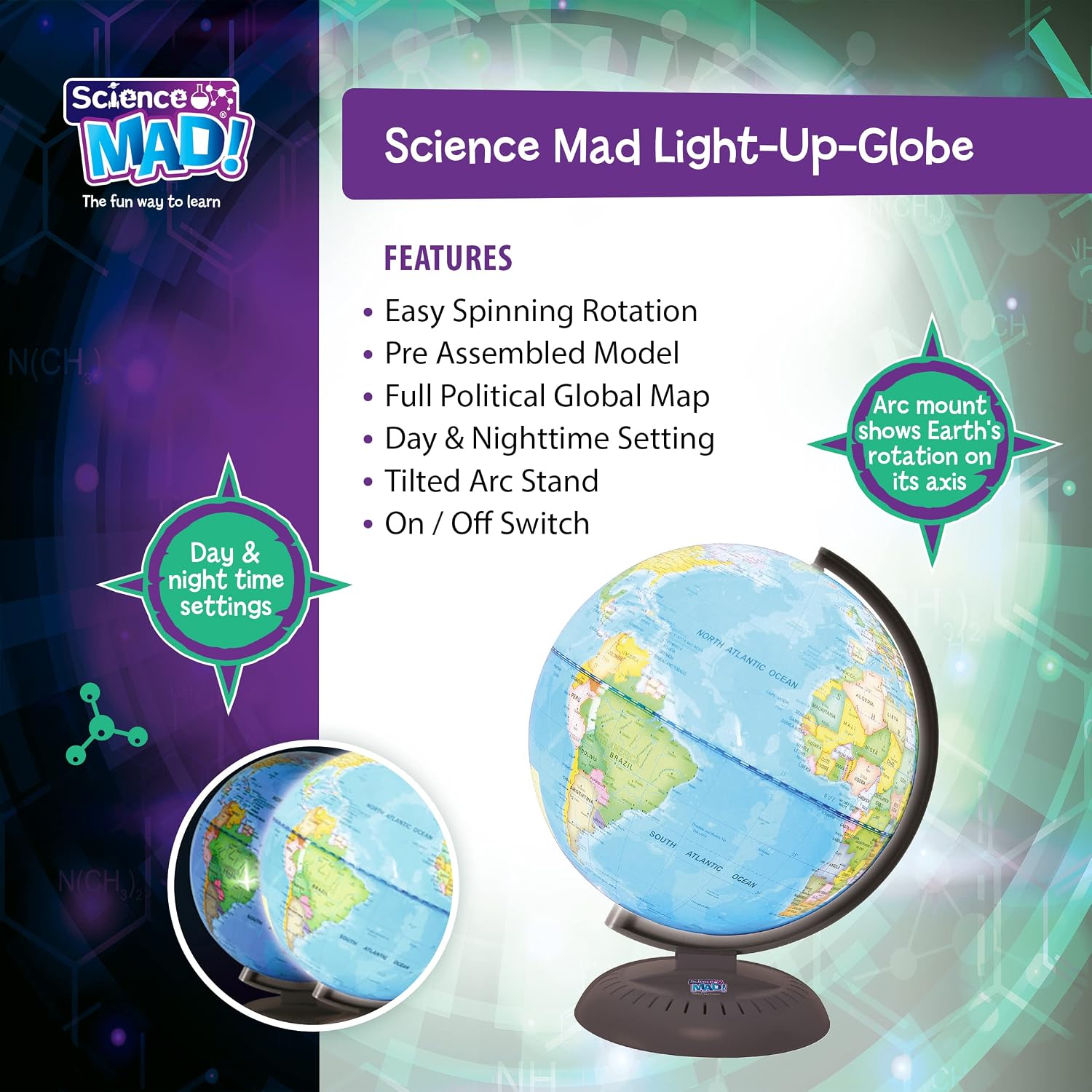 Detalle de Science Mad Light Up Globe
