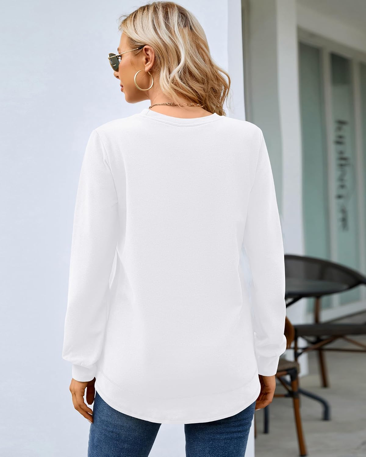 Thumbnail 2 de MISFAY Women's Tunic Sweatshirt with Curved Hem and Stretch Fabric
