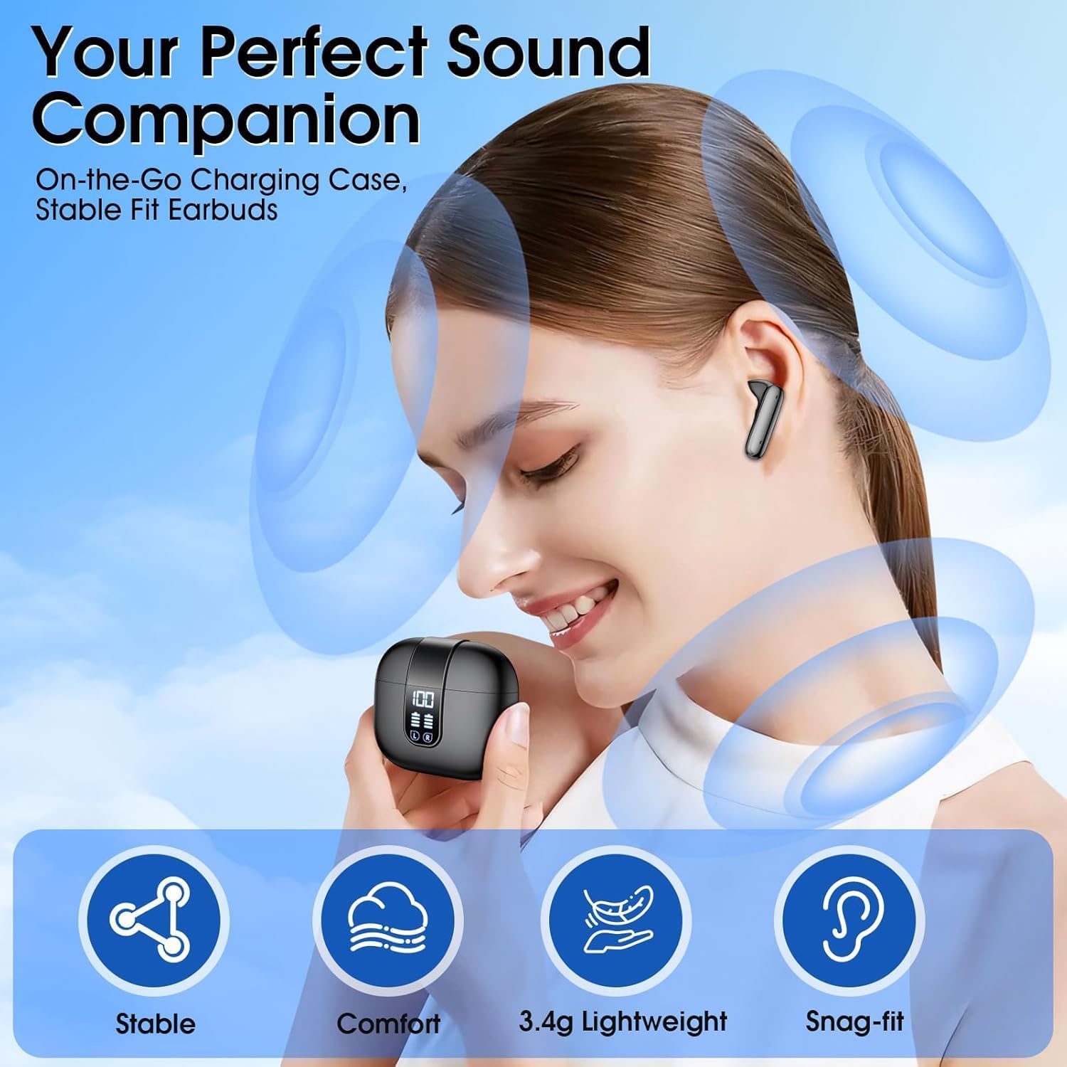 Thumbnail 4 de Bluetooth Kopfhörer 2026: Kabellos mit ENC, 6 Mikrofonen und IP7 – In Ear, 13 mm Treiber