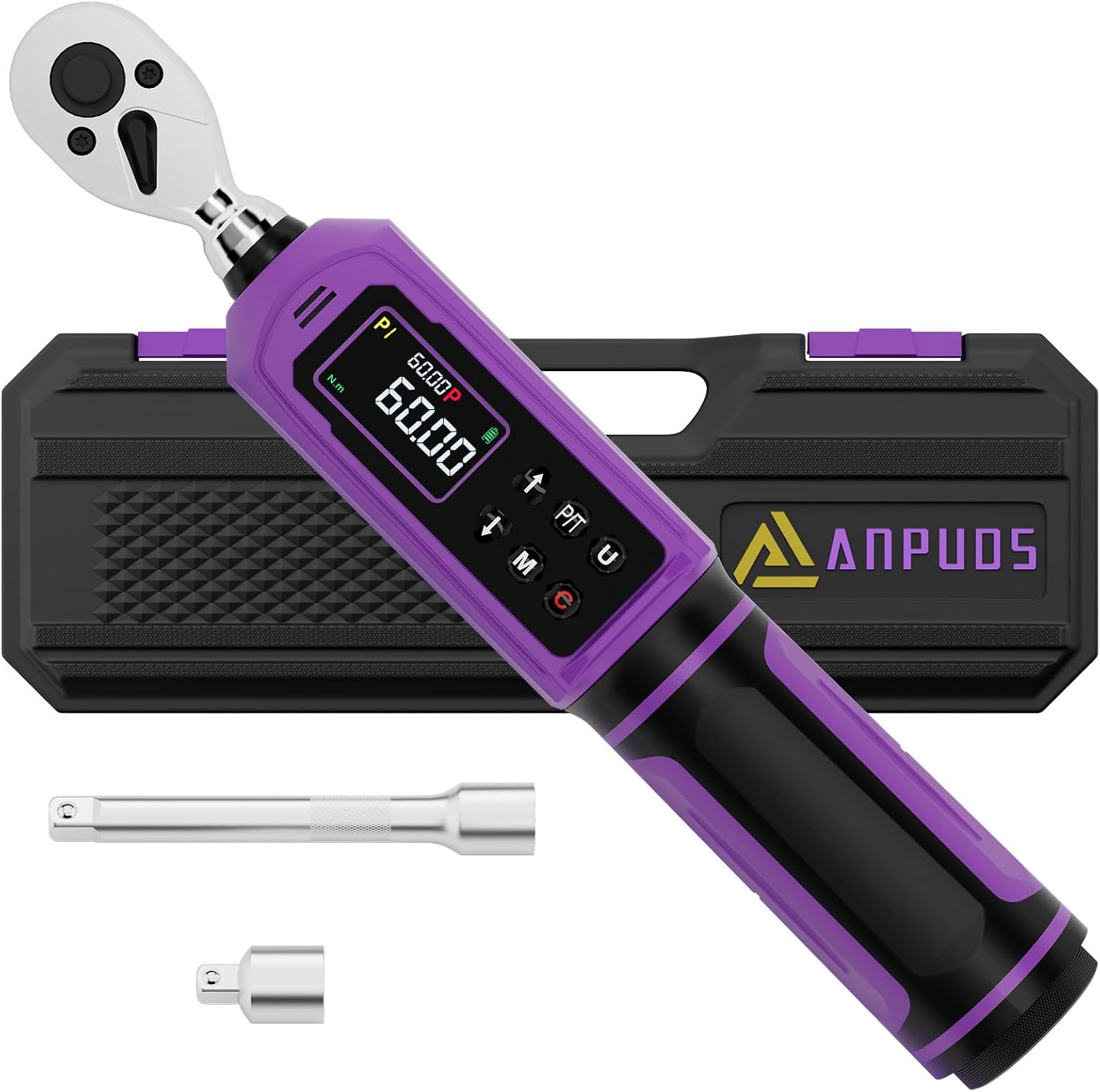ANPUDS Clé Dynamométrique Numérique 3/8'' 0,9–60 Nm