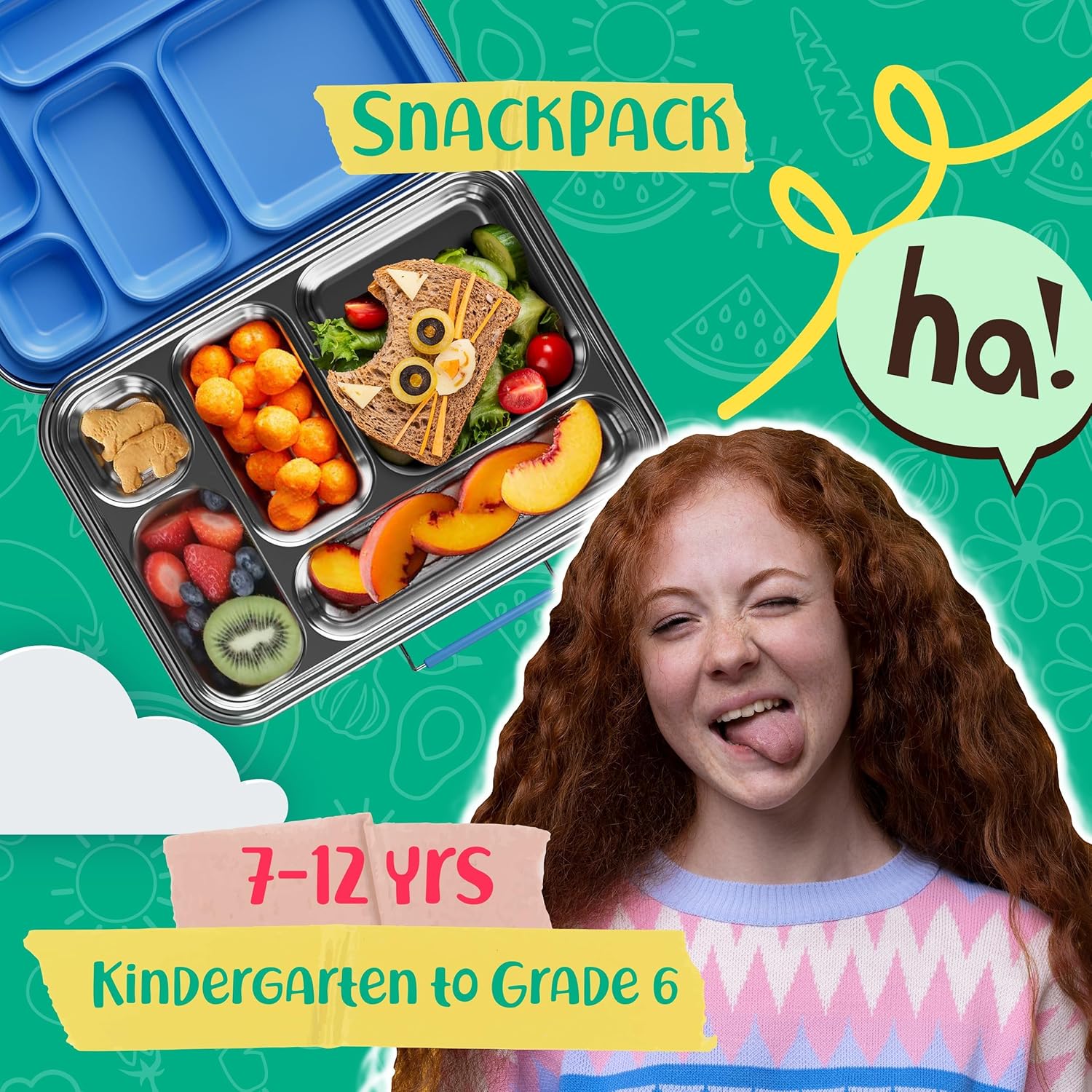 Thumbnail 1 de AOHEA Stainless Steel Kids Bento Box (BPA-Free, 304 Stainless Steel) with 5 Compartments