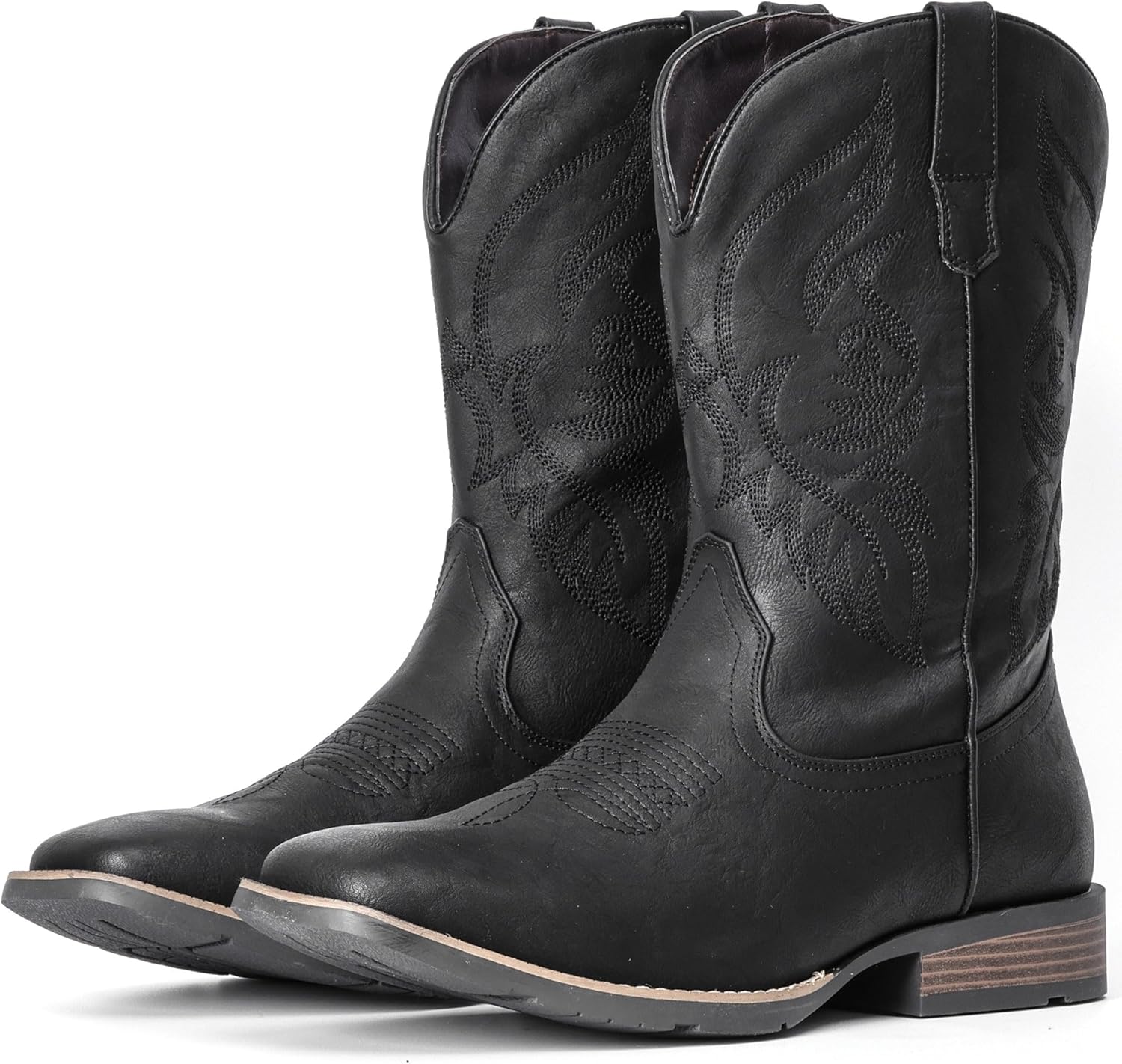 Detalle de IUV Cowboy Boots for Men: Square Toe Western Boot with All-Day Comfort and Slip-Resistant Sole