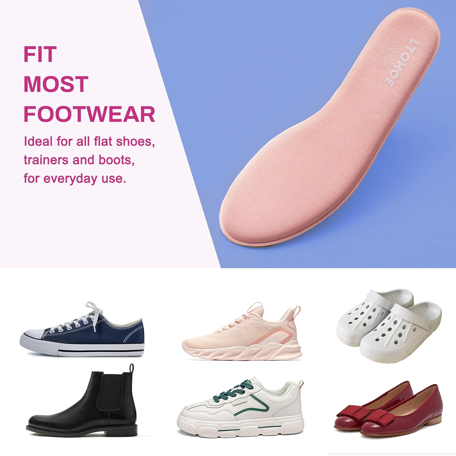 Thumbnail 5 de LTOHOE memory foam insoles 6 mm comfort UK 3-12