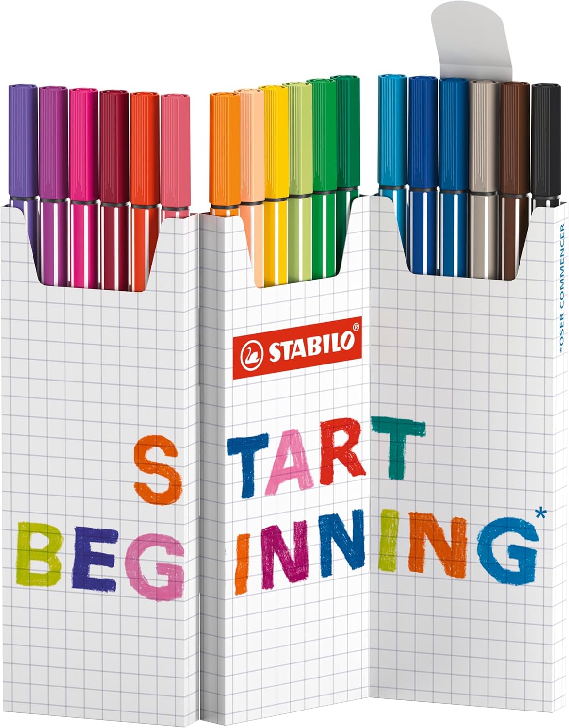 Thumbnail 1 de STABILO Premium-Filzstift Pen 68 – 18er Zick-Zack-Tischset, 1 mm Spitze, brillante Farben