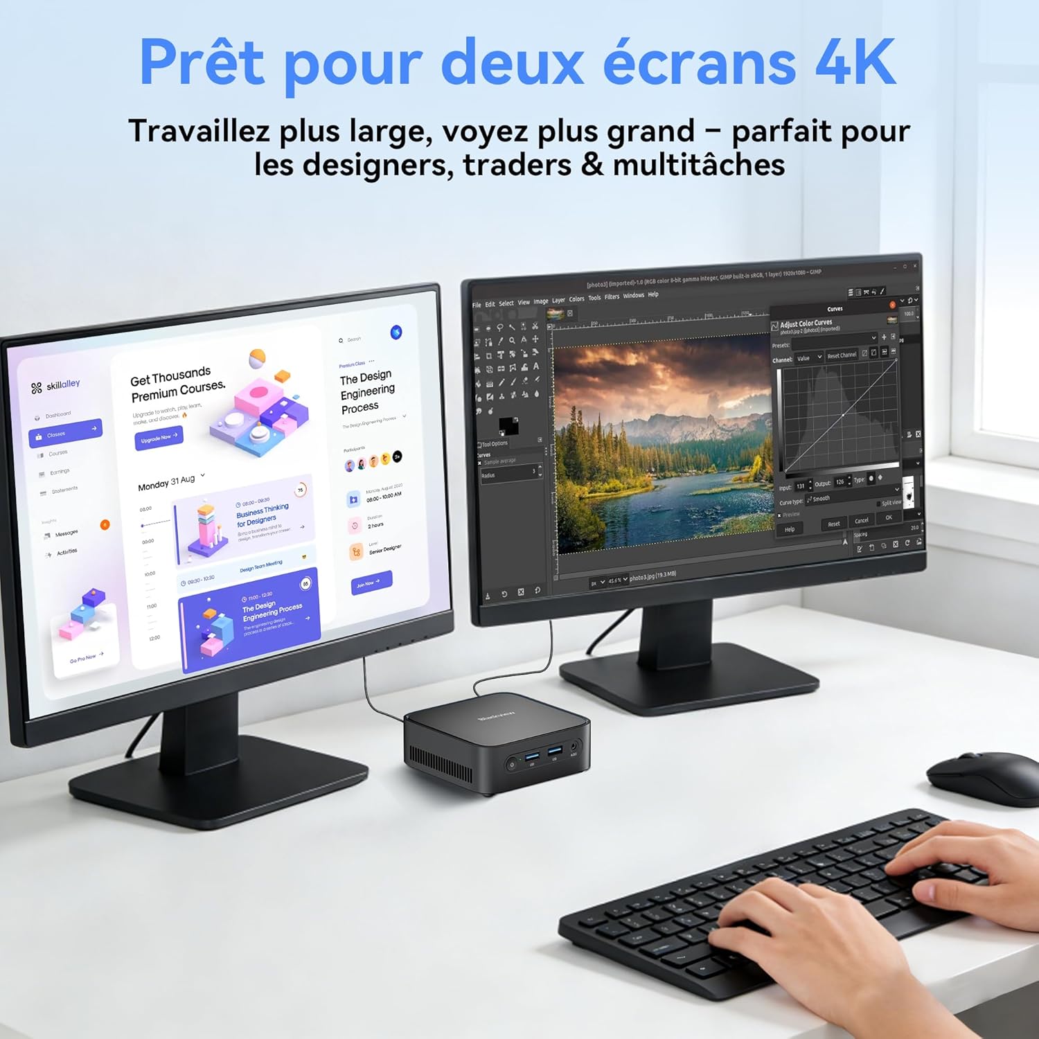 Detalle de Blackview MP50: Mini PC Ryzen 5 avec Radeon Vega 8, clavier et souris inclus
