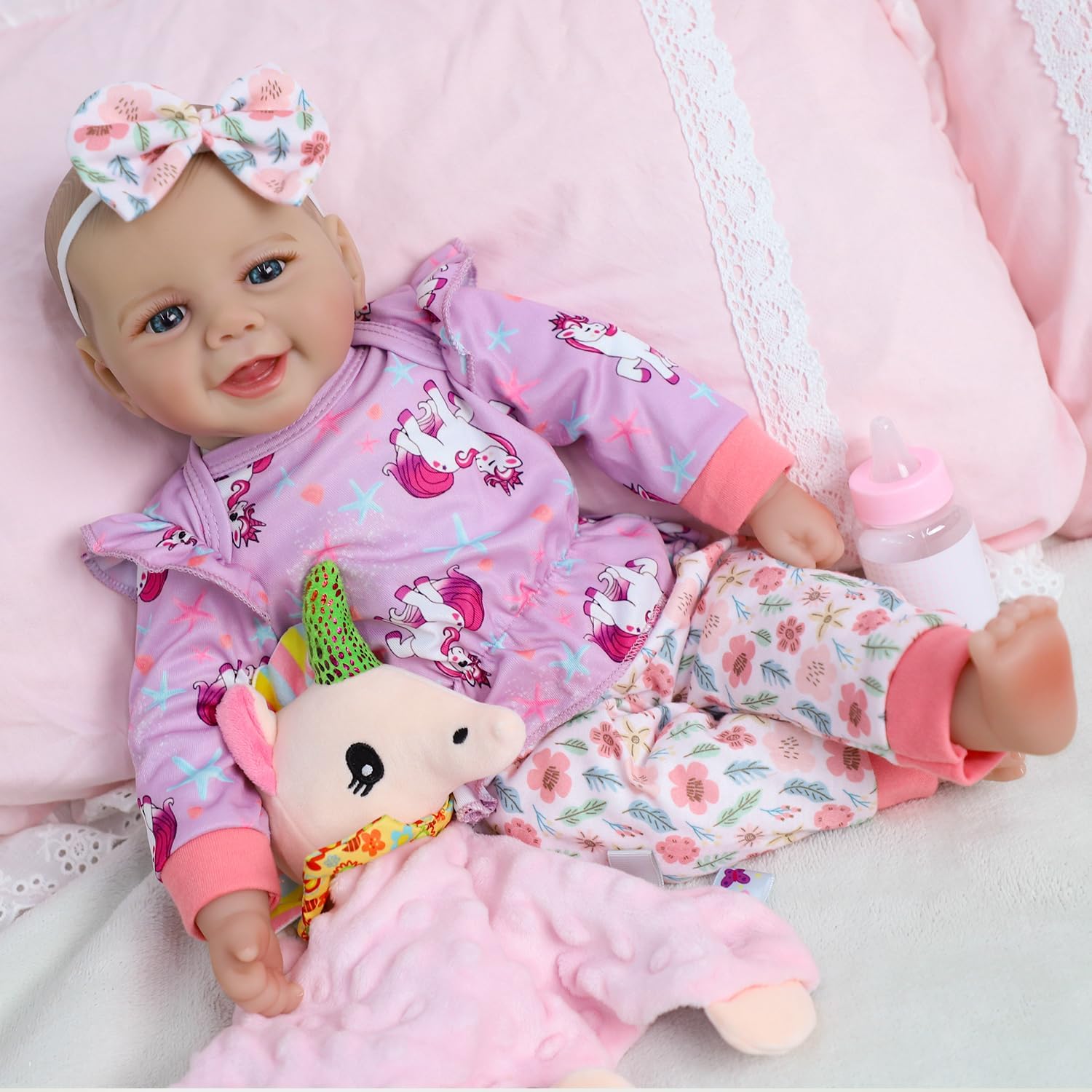 Thumbnail 1 de SCOM Baby Doll Girl, 18-inch Realistic Soft Body Doll with Accessories