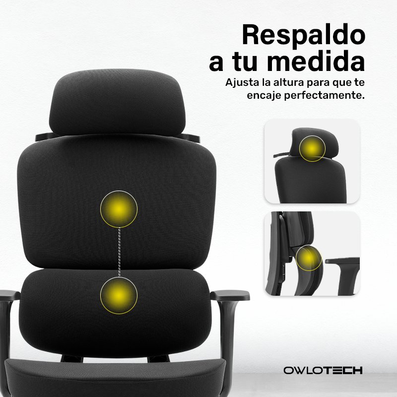 Thumbnail 1 de Owlotech Prestige Silla escritorio ergonómica negra