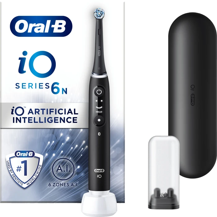 Thumbnail 7 de Oral-B iO 6N Schwarz + iO Sanfte Reinigung Aufsteckbürste 🪥