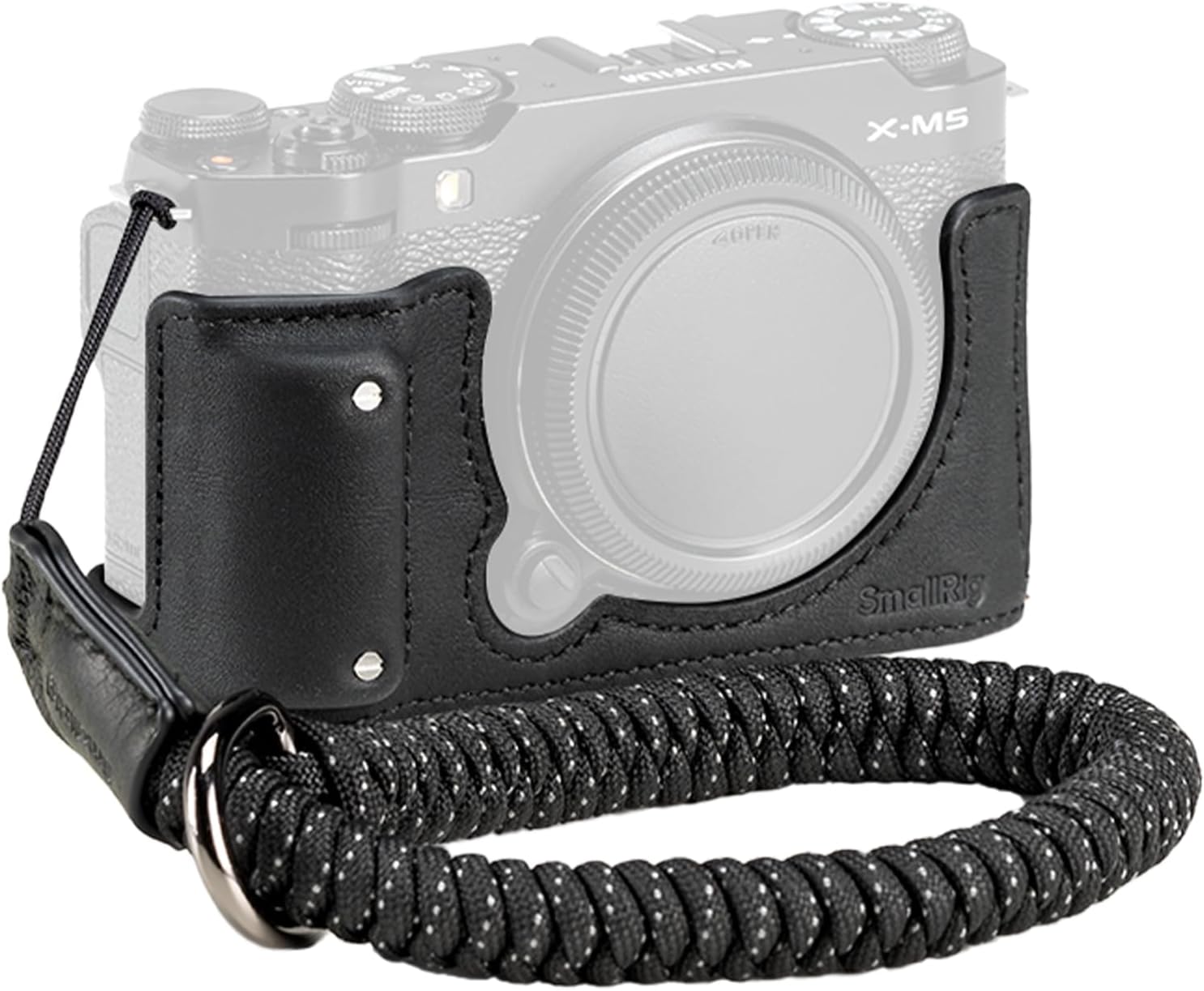 Detalle de SMALLRIG 4879 skórzane półetui z paskiem do FUJIFILM X-M5, czarne