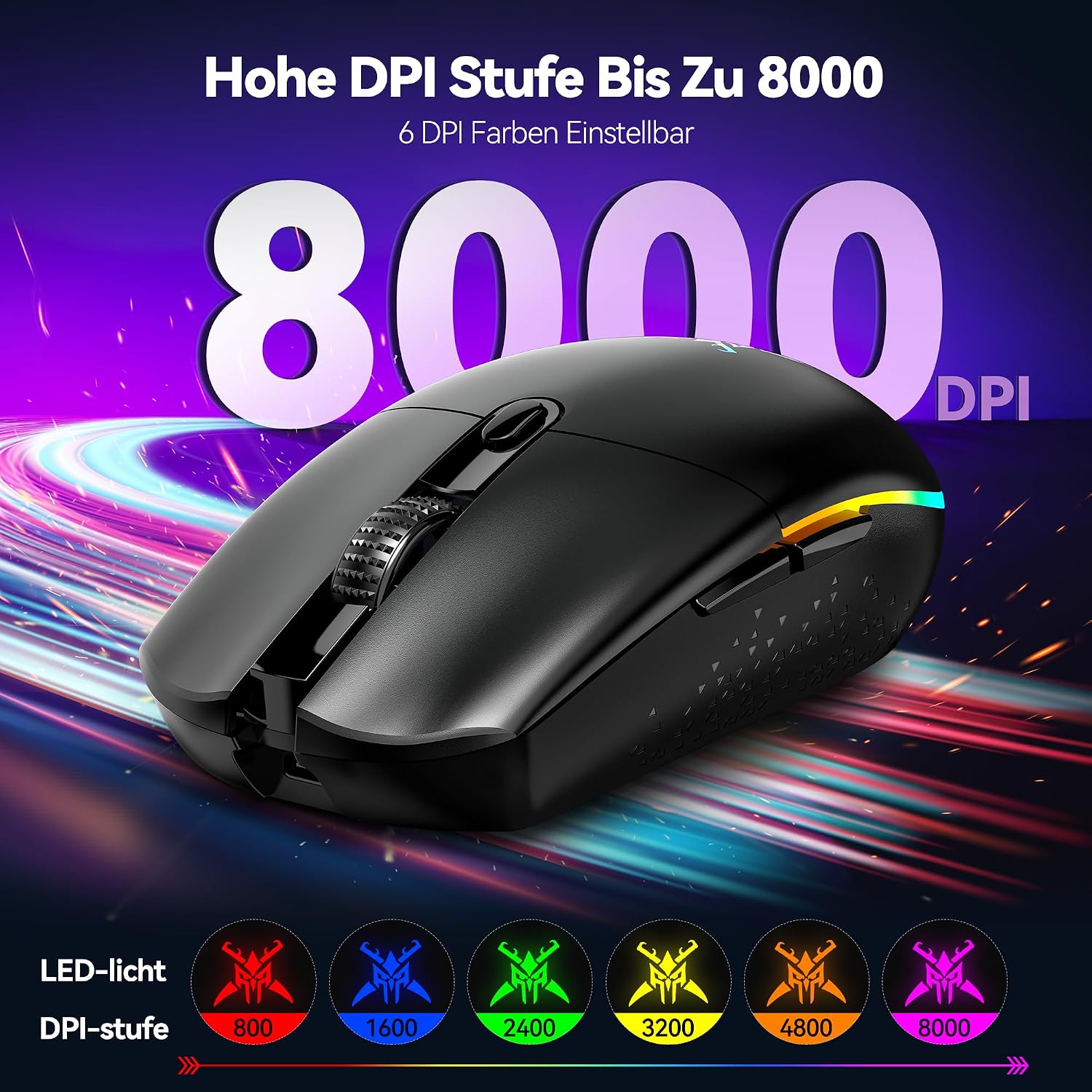 Detalle de TECKNET Kabellose Gaming-Maus 72 g