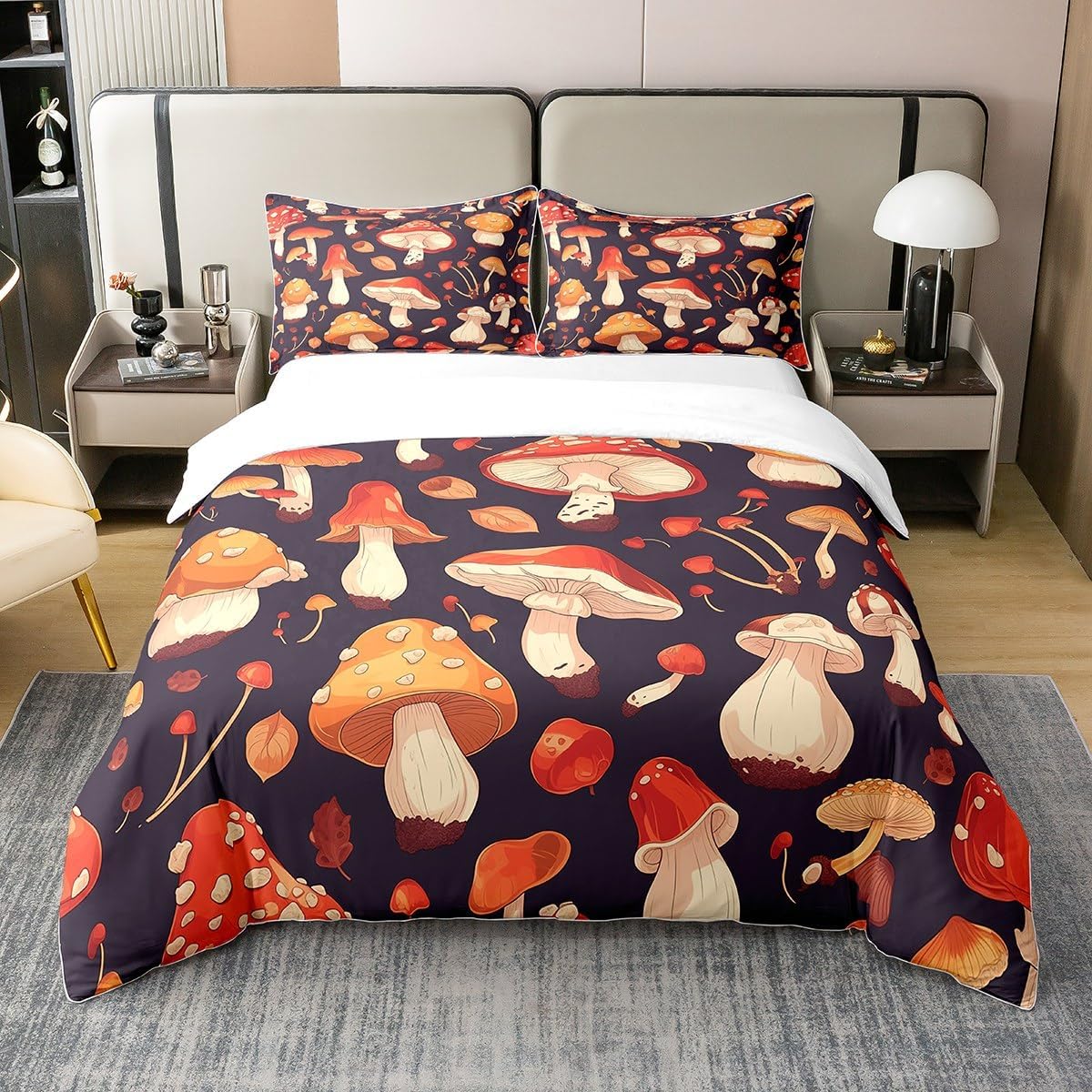 Thumbnail 5 de Goldene Damast Bettbezug aus 100% Bio-Baumwolle – Exotischer Floral Druck, 135x200 cm, inkl. Kopfkissenbezug 80x80 cm | Homewish