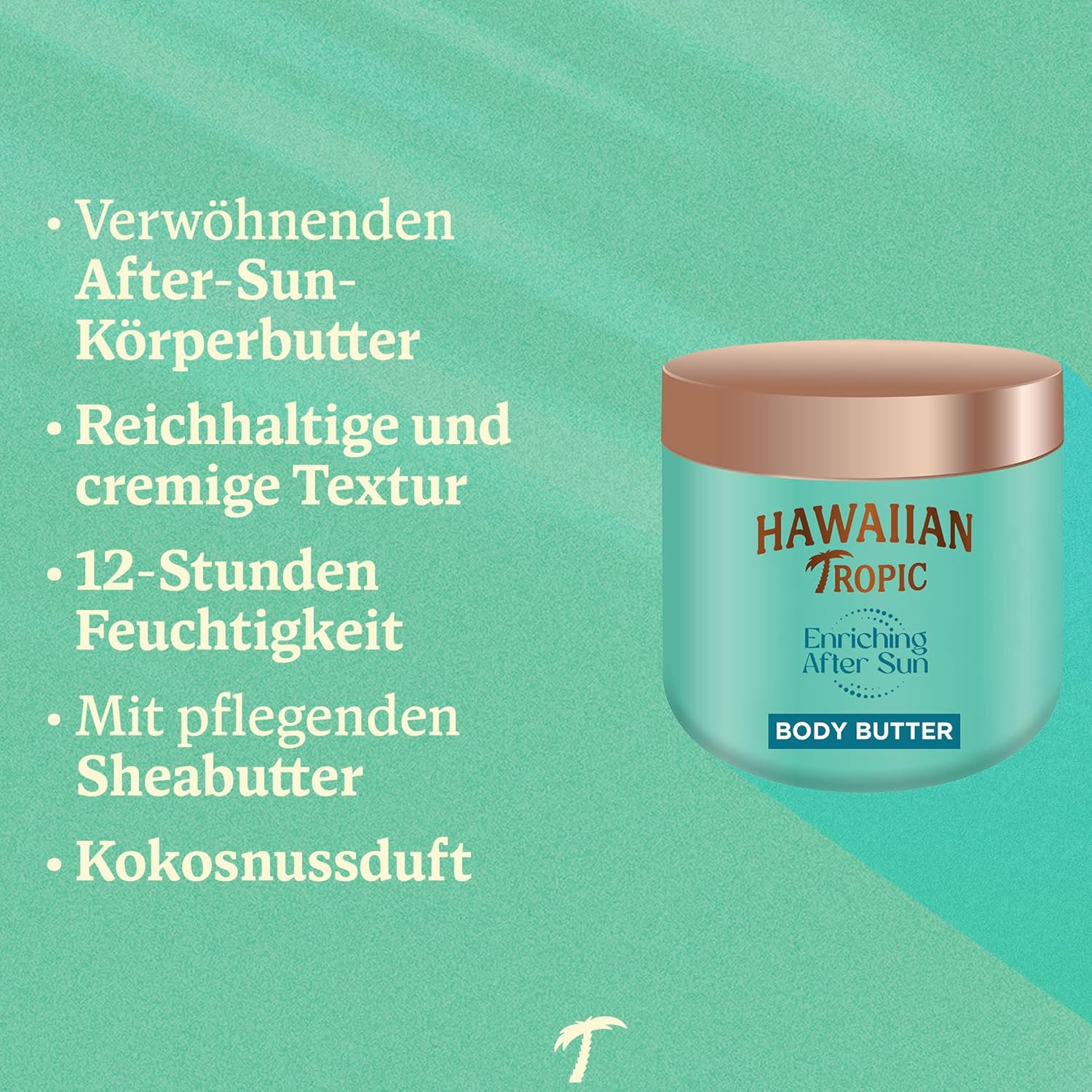 Detalle 2 de Hawaiian Tropic Enriching After Sun Body Butter – 250 ml, 12-Stunden-Feuchtigkeit mit Sheabutter, Kokosduft, vegan