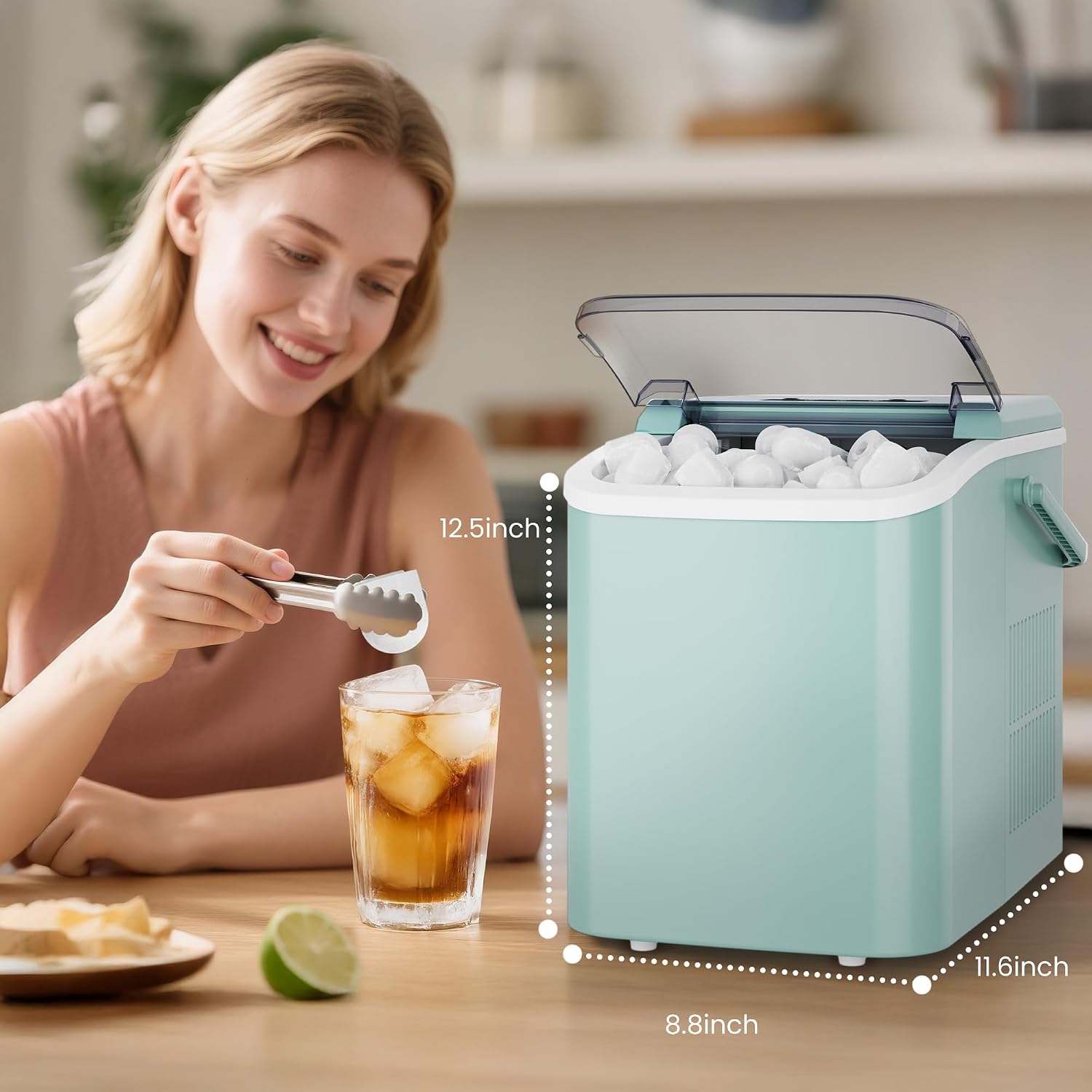Detalle 2 de DUMOS Countertop Ice Maker, 1.5L Tank
