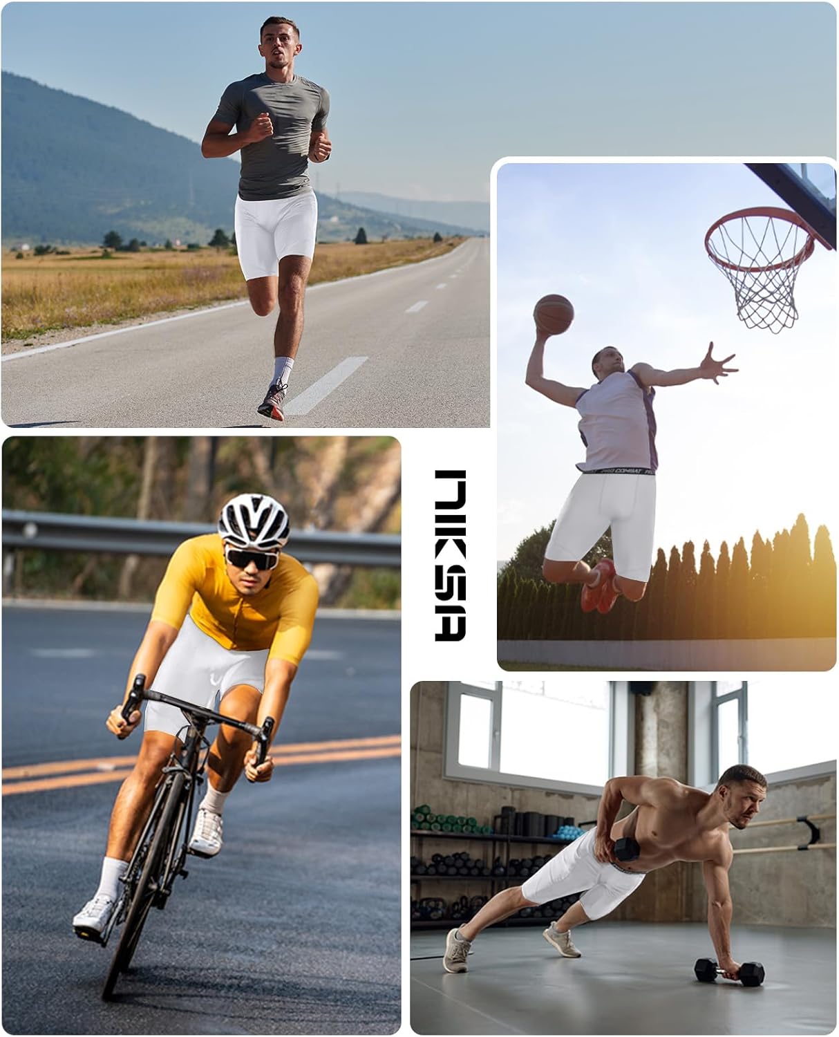 Detalle de Niksa Compression Shorts Men – 1 Pack or 3 Packs for Gym, Running and All Day Comfort