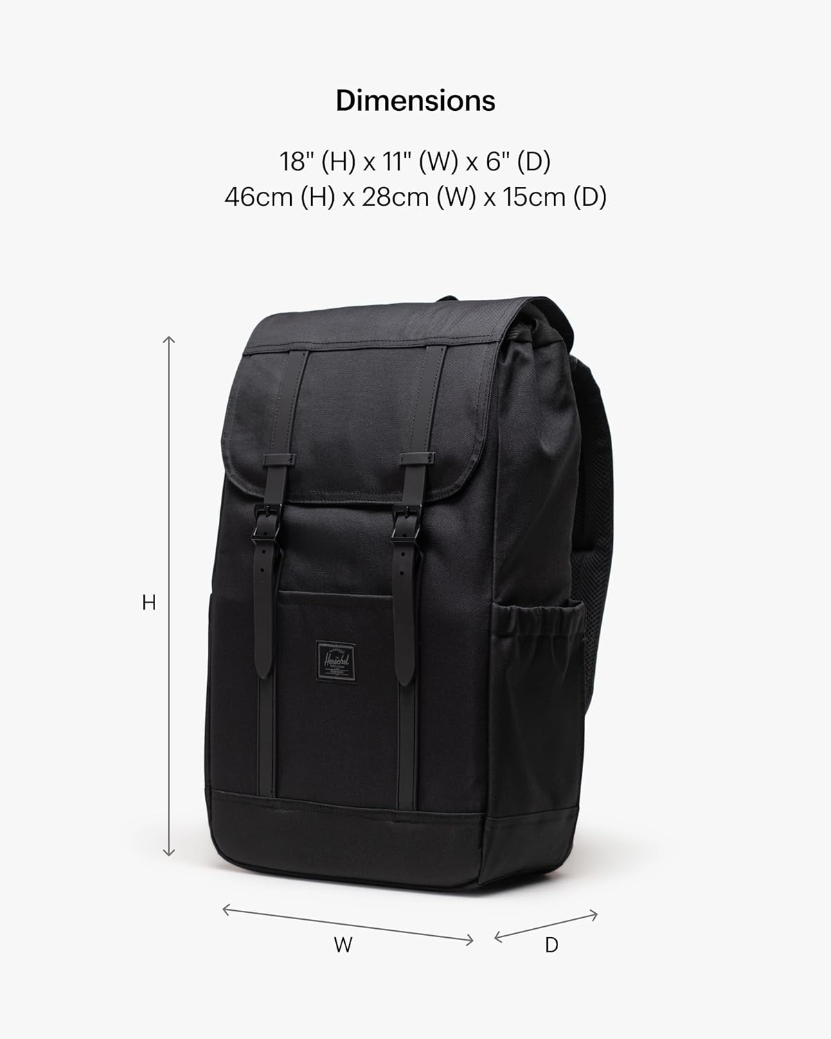 Detalle de Herschel Retreat™ Backpack 23L in Black Tonal – Standard, Laptop Sleeve