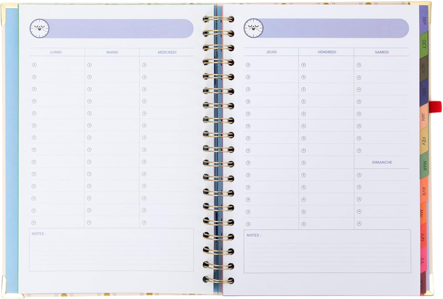 Detalle de Agenda Mr. Wonderful 2026-27 Hebdomadaire Grand format — Fais que chaque jour compte
