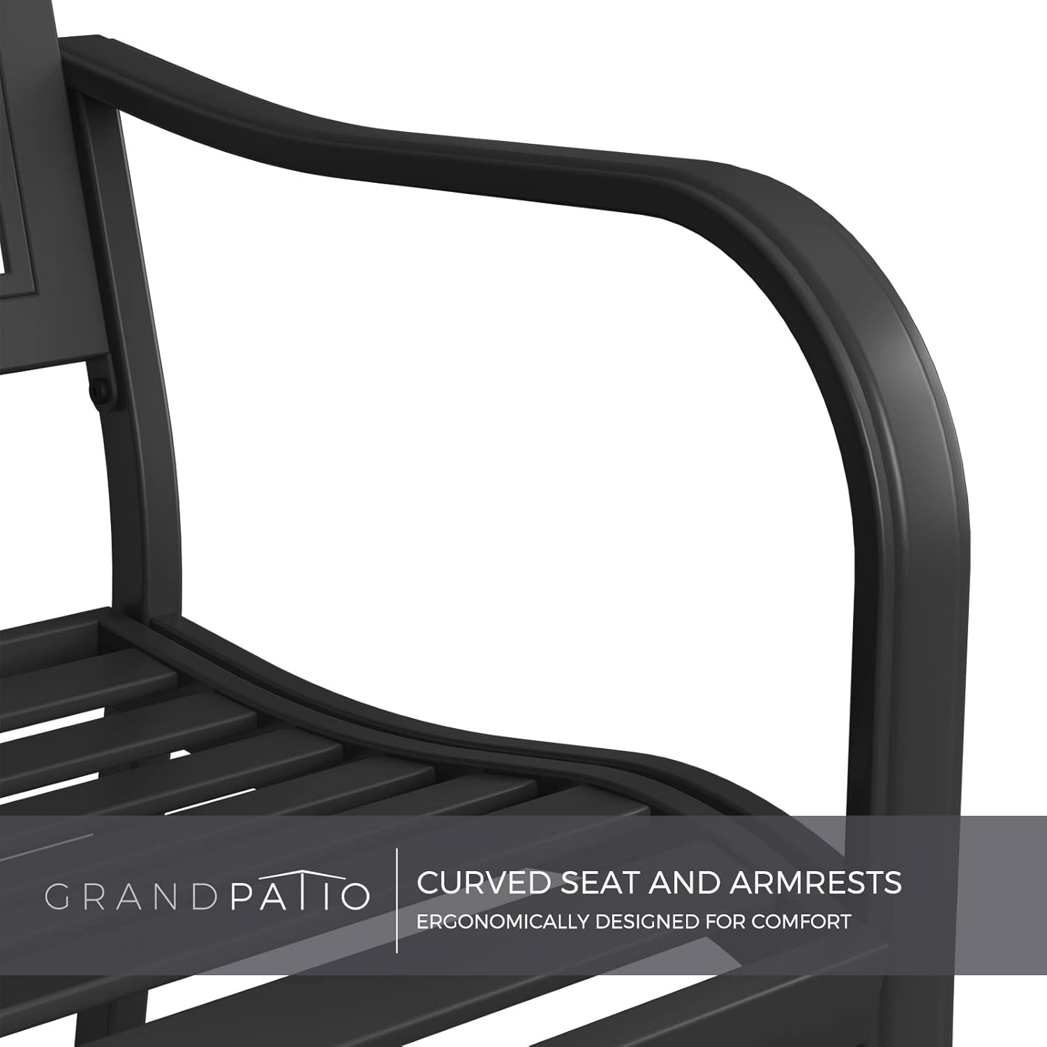 Thumbnail 6 de Grand patio Grand Patio garden bench (2–3 seater) in black – rust-resistant powder-coated steel