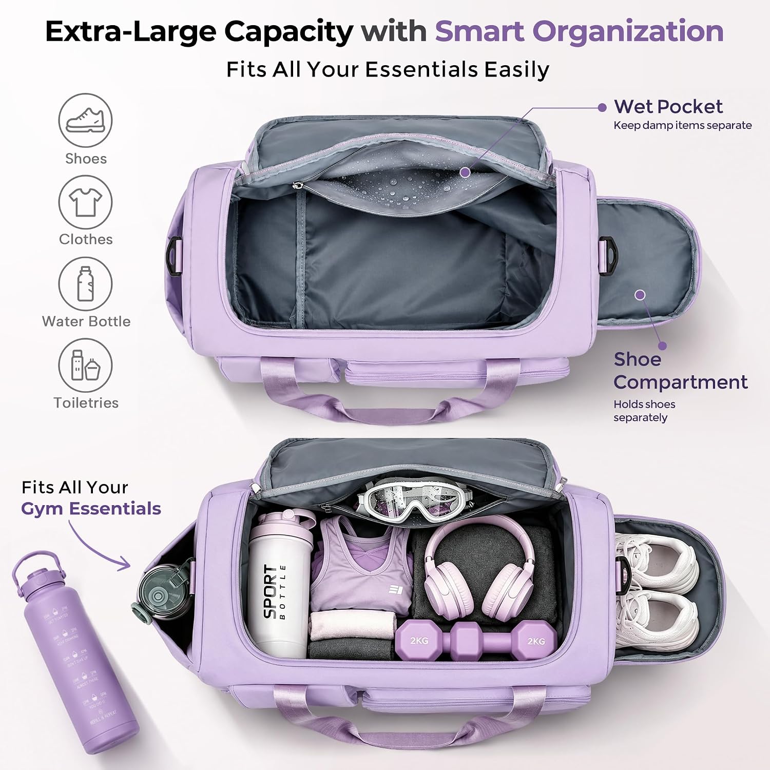 Thumbnail 2 de FIORETTO Women's Gym Duffle Bag 37L