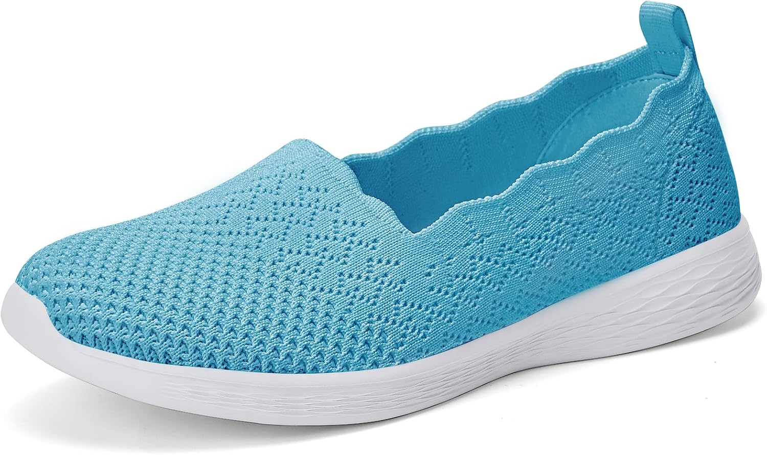Detalle de Puxowe Damen Slip-On Sneaker mit Mesh-Obermaterial und Memory-Schaum-Einlegesohle