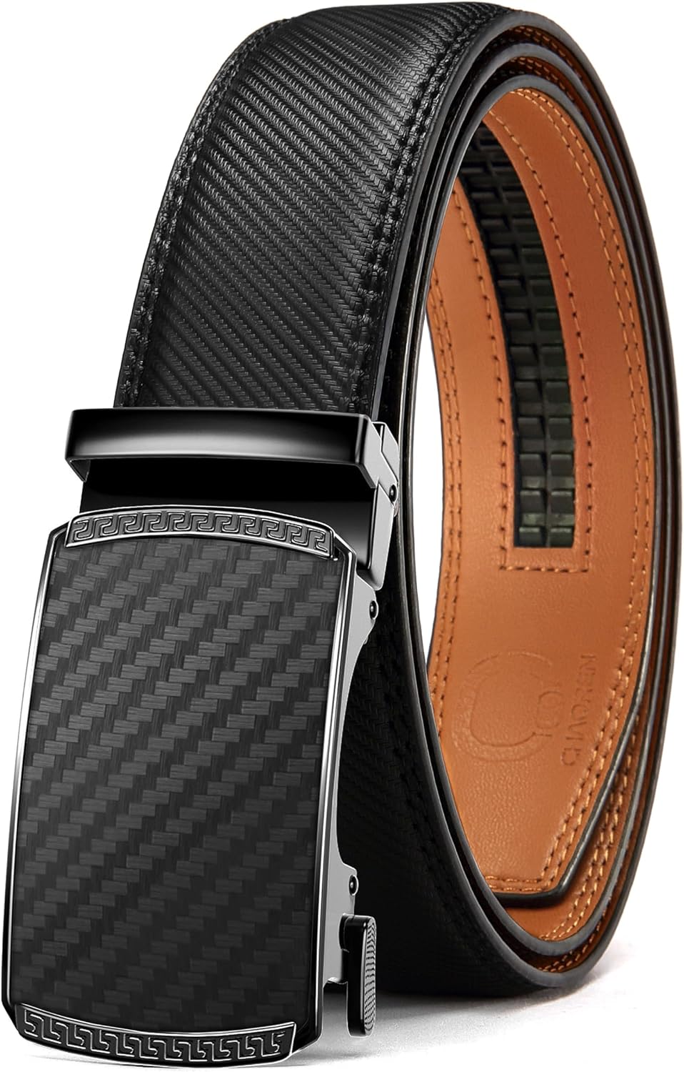 Detalle de CHAOREN Automatik Gürtel Herren – 35 mm Breite, verstellbar, Ledergürtel mitratischer Schnalle
