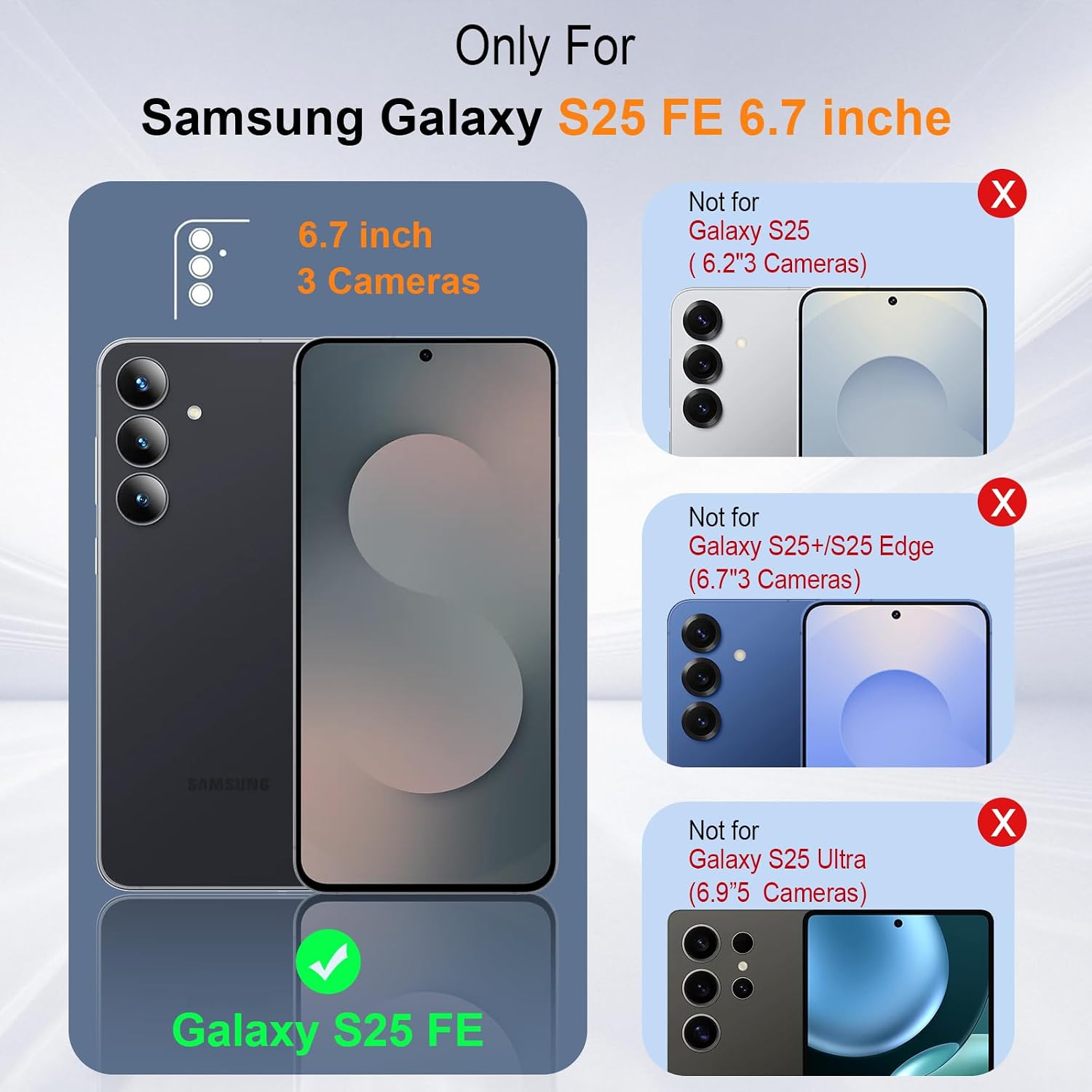 Detalle de Samsung Galaxy S25 FE Magnetic shockproof case with 2x screen protectors
