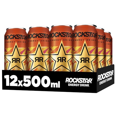 Detalle 2 de Rockstar Energy Drink Blood Orange Zero Sugar – 12 x 0,5 l, koffeinhaltig