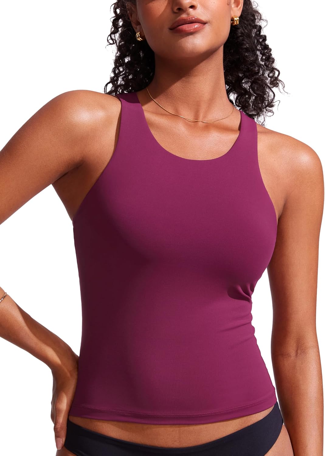 Detalle 2 de CRZ YOGA Racerback tankini à col montant (haut seulement) — maintien confortable pour nager