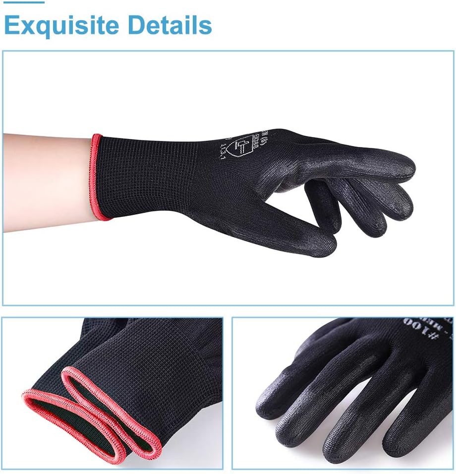 Thumbnail 6 de Donfri 12 Pairs PU Coated Safety Gloves L/9