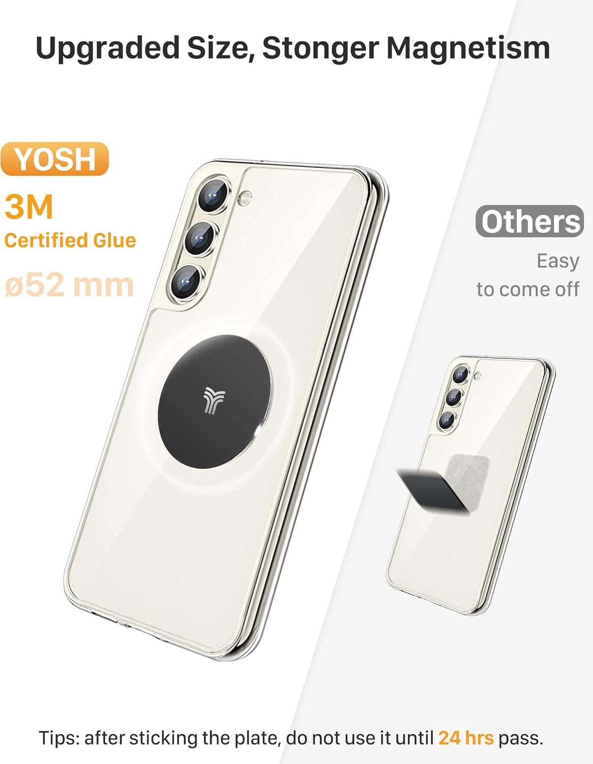 Detalle 2 de YOSH Magnetic Phone Holder for Car Air Vent (Double Metal Hook, for phones up to 7.0")