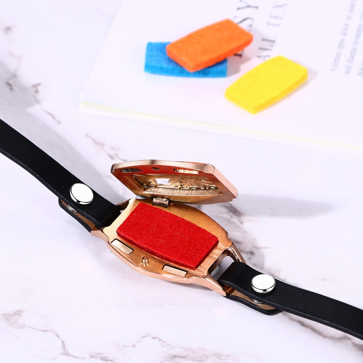Thumbnail 4 de Cupimatch Bracelet Diffuseur d'huiles Essentielles Arbre de Vie – Acier Inoxydable avec 10 Coussins Recharge Lavables