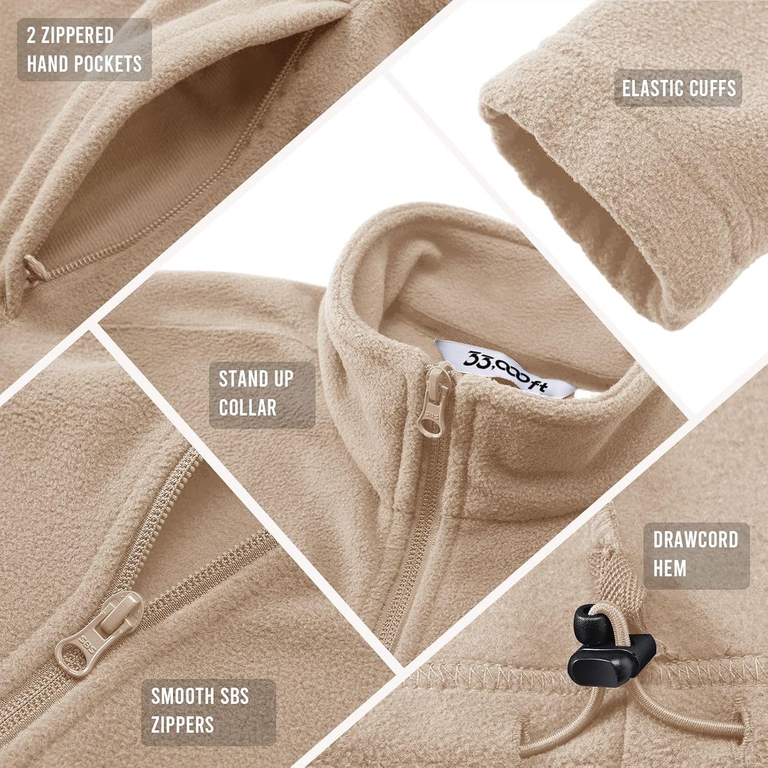Thumbnail 3 de 33,000ft Damen Fleecejacke Leicht Warm
