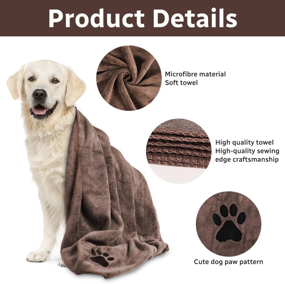 Thumbnail 2 de Adiwo grande serviette pour chien en microfibre camel 140 x 70 cm – extra absorbante