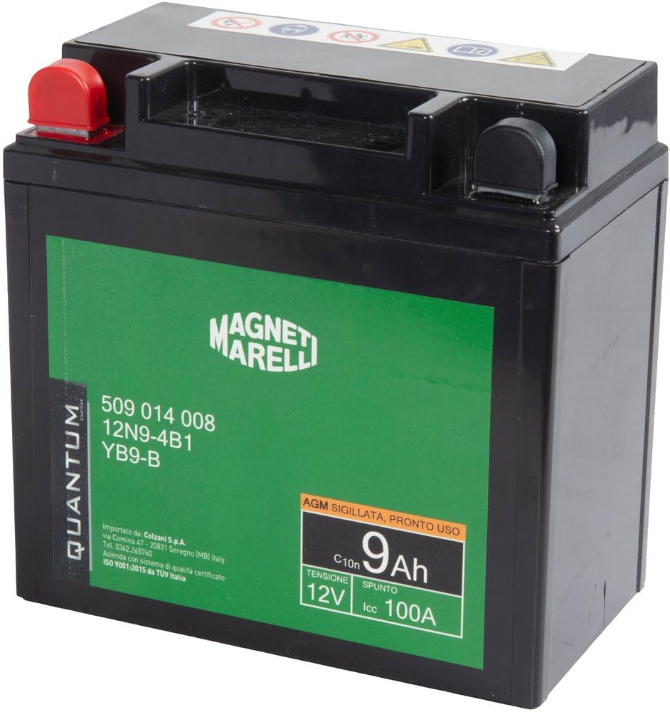 Thumbnail 2 de Quantum Energy Magneti Marelli batteria moto e scooter AGM 9AH 12V 100A polo positivo sinistro