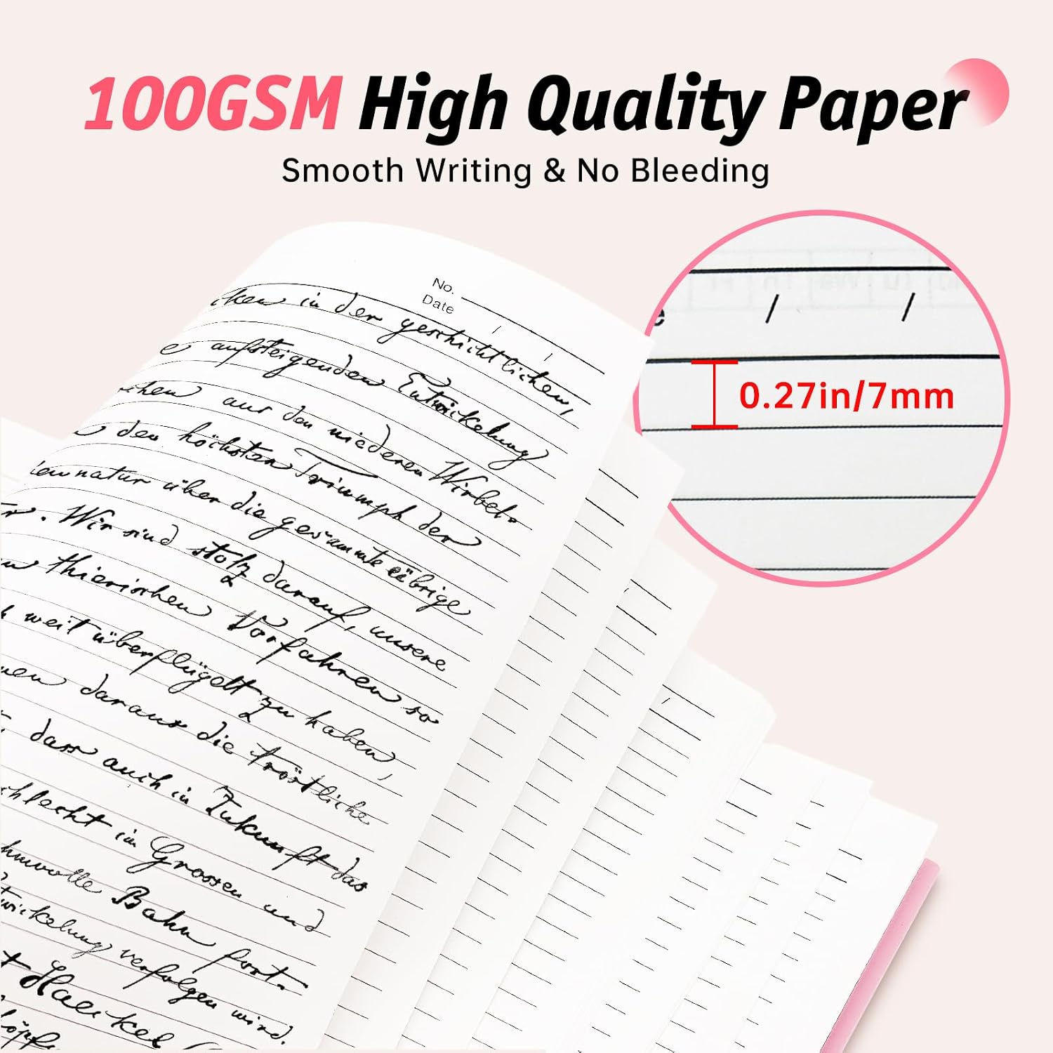 Detalle de ReePlan 360 Pages A4 Spiral Notebook with 5 Subjects – Pink