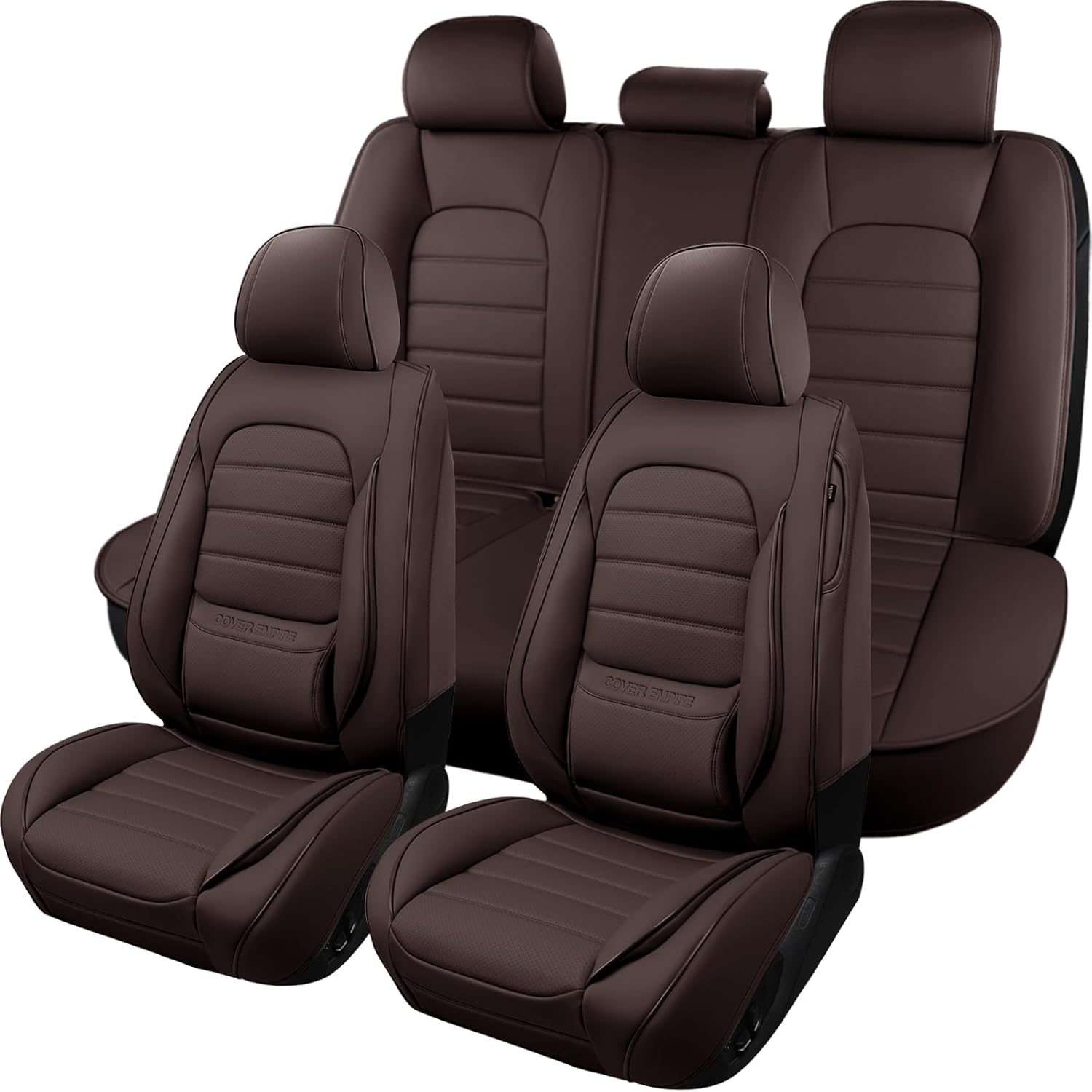 Detalle 2 de COVER EMPIRE Brown Full 5‑Seat Car Seat Covers