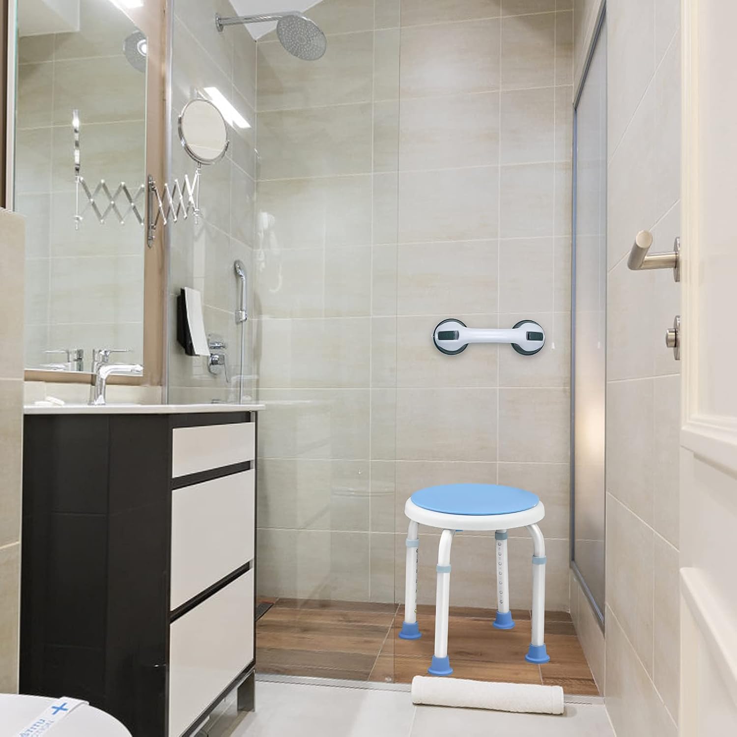Detalle 2 de UISEBRT Duschhocker mit 360° Drehfunktion