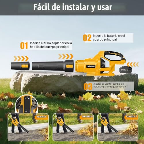 Detalle de JYGMPRO Soplador de Hojas Batería 21V con 2 Baterías de 4,0 Ah