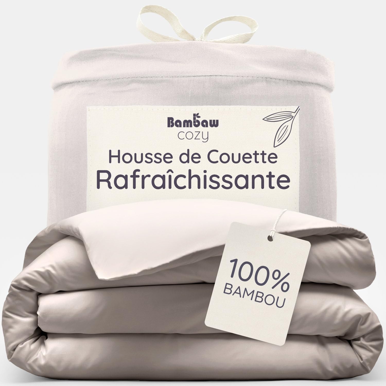 Detalle de Bambaw Housse de Couette 260x240 Bambou – Anti-acarien, hypoallergénique et respirante