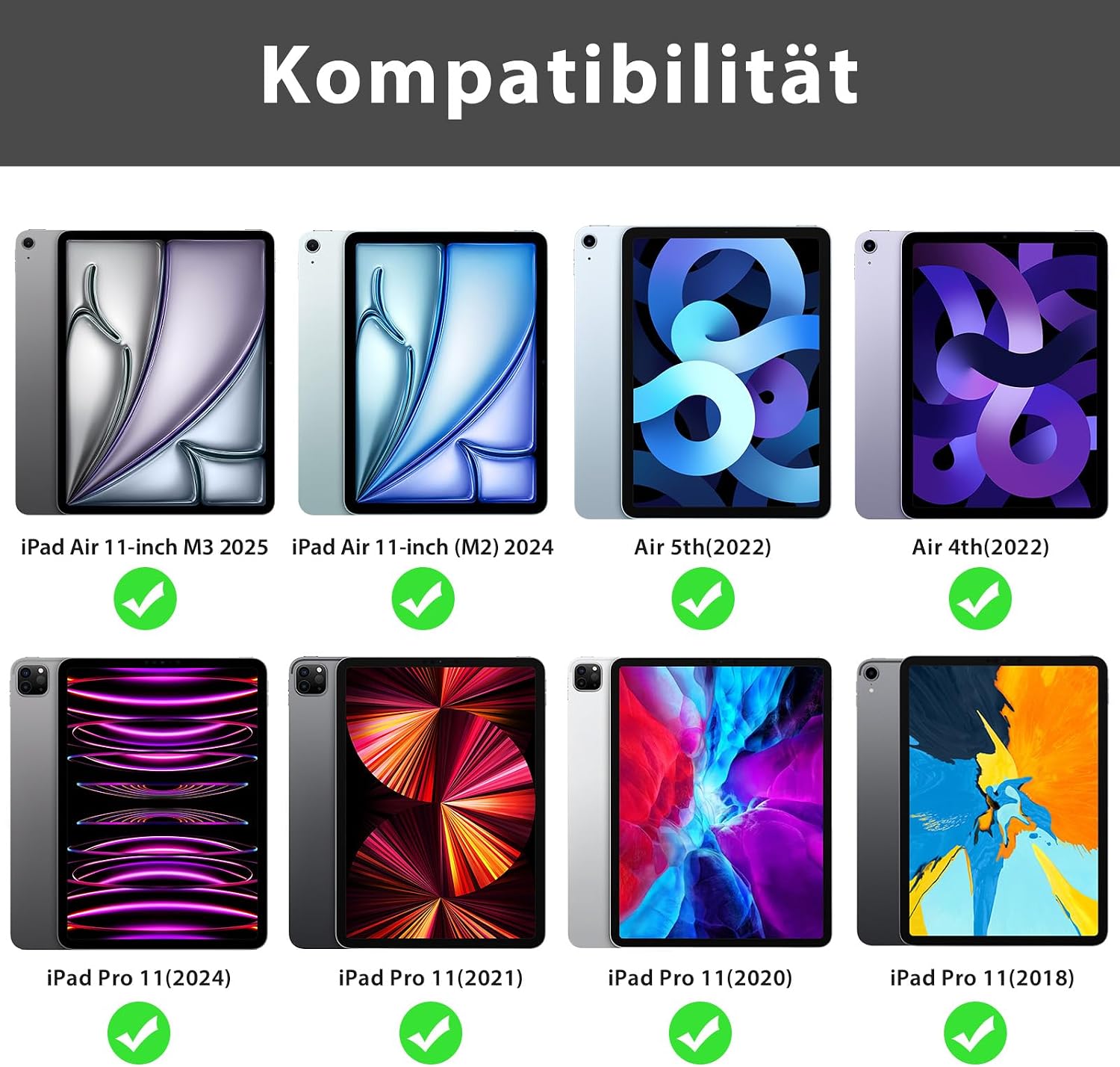 Detalle 2 de CC Store Hülle mit Tastatur für iPad Air 11 Zoll (M3/M2, Air 4/5) und iPad Pro 11 – magnetische Bluetooth-Tastatur, QWERTZ, schwarz