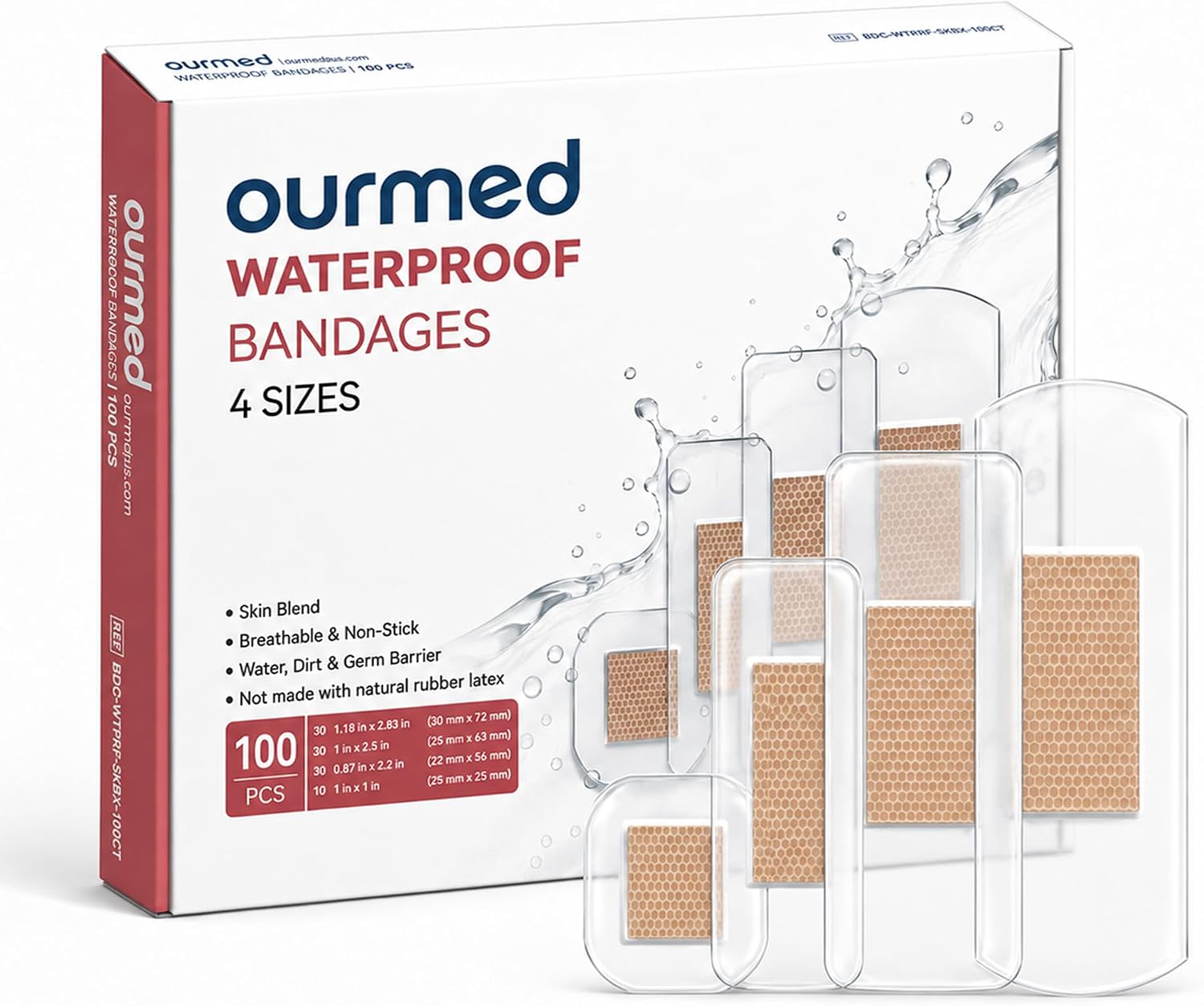 Detalle de Ourmed Waterproof Bandages, 100 Count