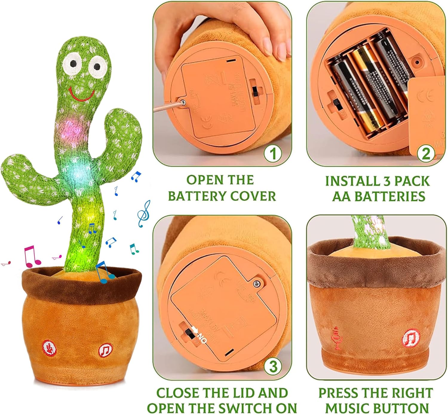 Thumbnail 3 de Edencomer Dancing Talking Cactus Toy