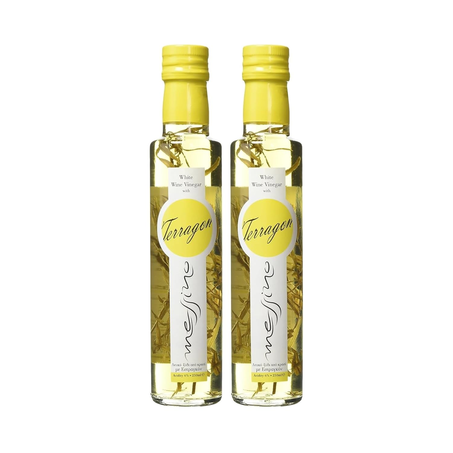 Detalle de Messino Griechischer Weißer Essig mit Estragon – 2er Pack (2 × 250 ml)