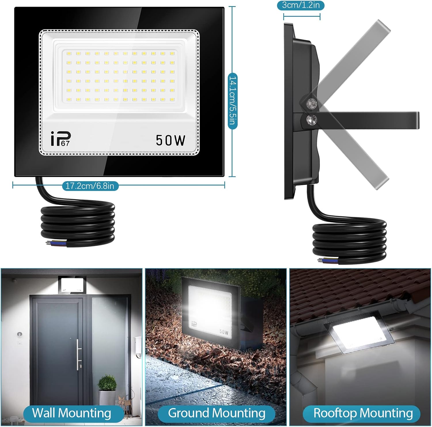 Detalle de YZYFACAI Foco Led Exterior 50W 5000lm
