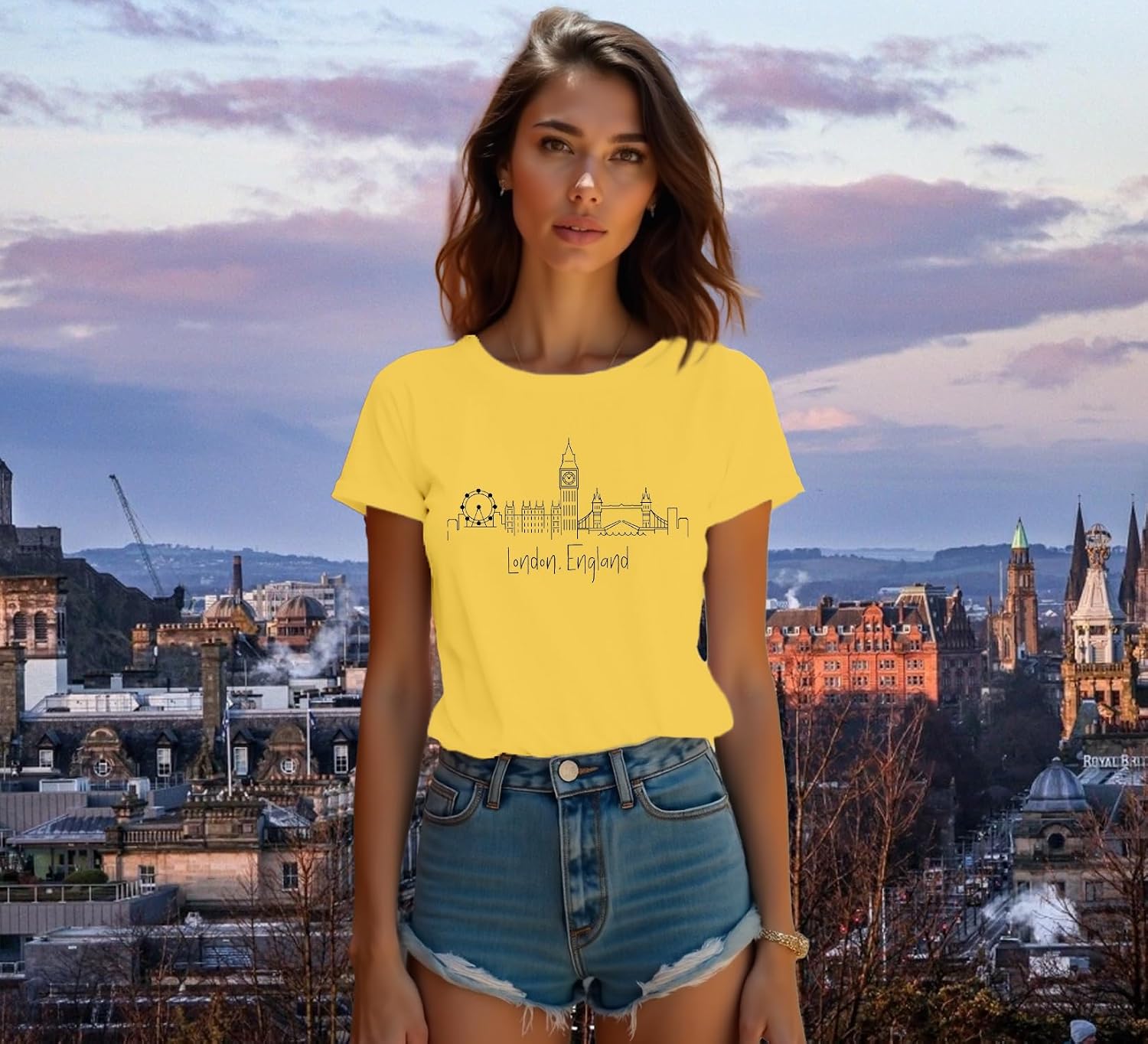 Detalle 2 de Qskall London skyline T-shirt