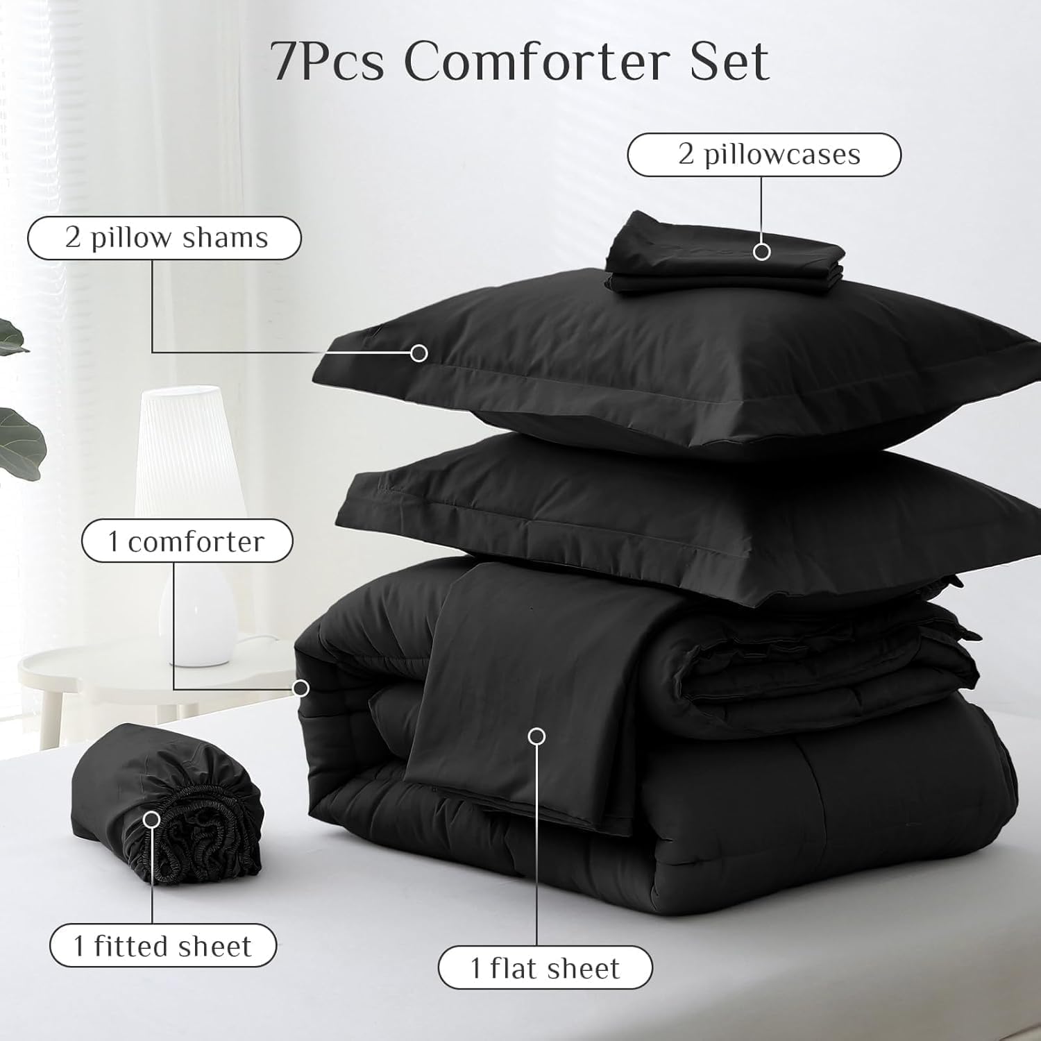 Thumbnail 4 de JOLLYVOGUE Queen Comforter Set 7-Piece bedding