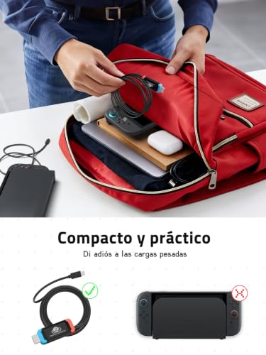 Thumbnail 6 de Lemorele Adaptador USB-C a HDMI 4K60Hz con PD 100W y cable de 2 m para Switch 2/OLED, Steam Deck y más