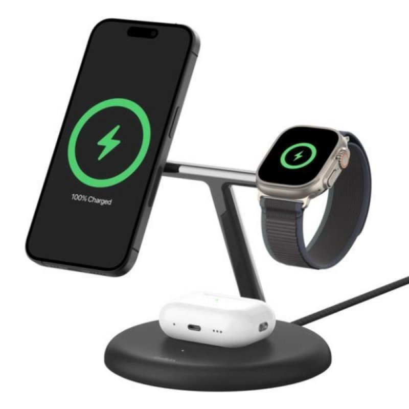 Thumbnail 3 de Belkin Boost Charge Pro 3in1 Qi2 15W Base Magnética: carga inalámbrica para iPhone, Apple Watch y AirPods