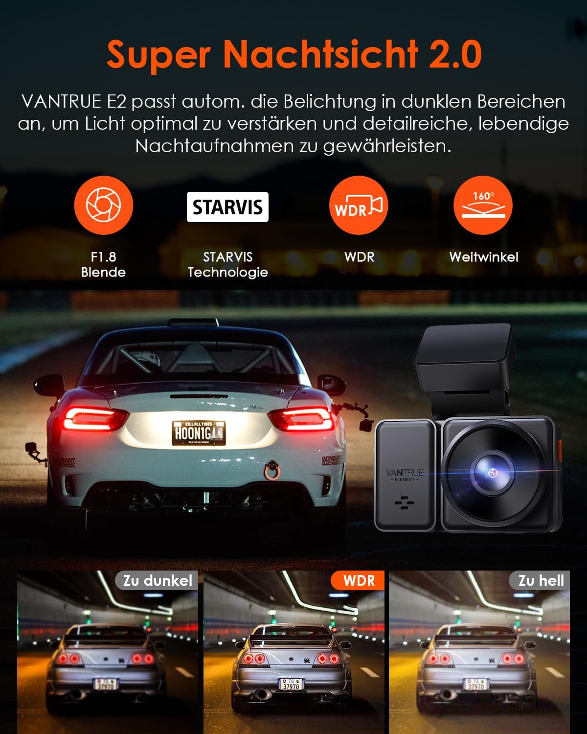 Thumbnail 2 de VANTRUE E2 dashcam 512G