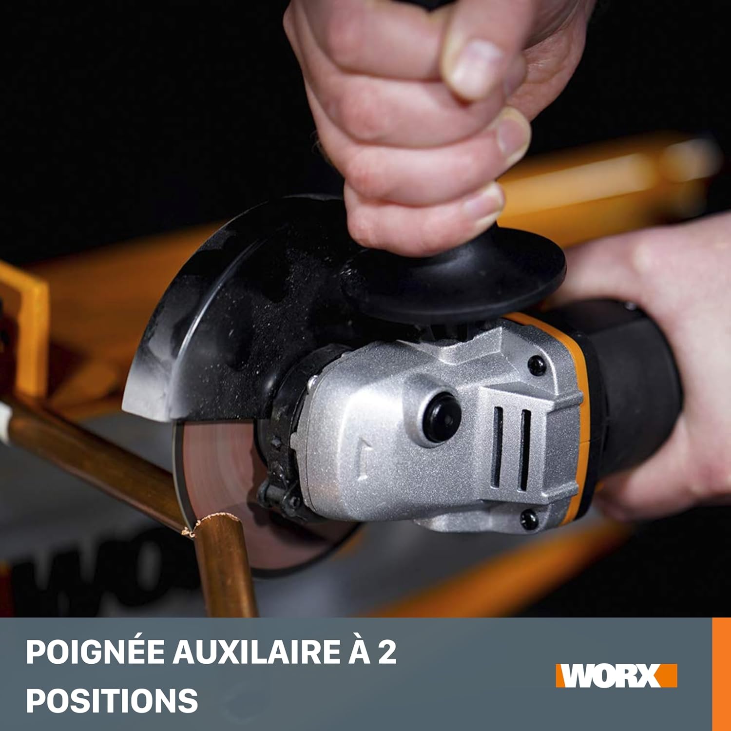 Detalle de WORX Meuleuse d'Angle sans Fil 20V WX803.9 (125 mm) – légère, polyvalente et sans batterie ni chargeur